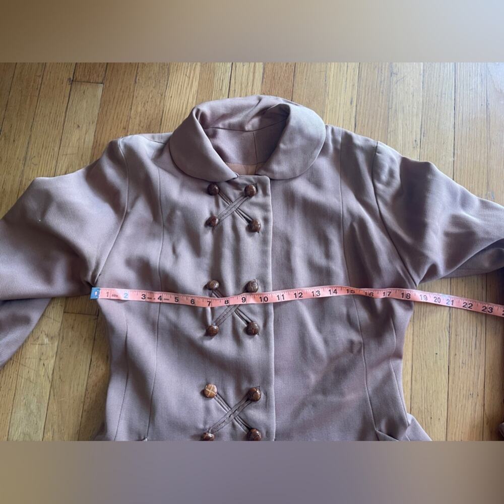 30s Vintage Brown Gabardine Skirt Suit - Picture 11 of 13
